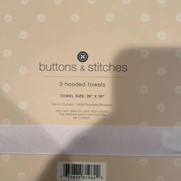 NWT Buttons and Stitches baby hooded towels. - Picture 3 of 3